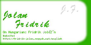 jolan fridrik business card